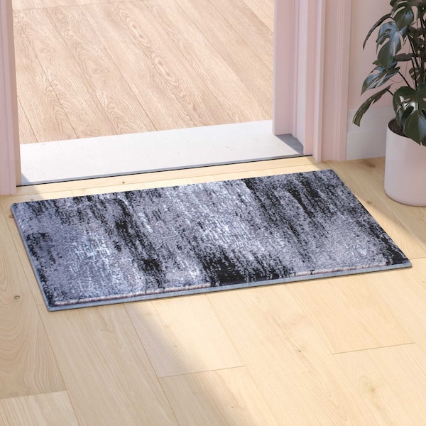 Flash Furniture Gray 2' x 3' Abstract Design Accent Area Rug ACD-RGTRZ863-23-GY-GG - main